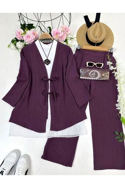 modasindoma Women's Linen Lace-Up Double Set