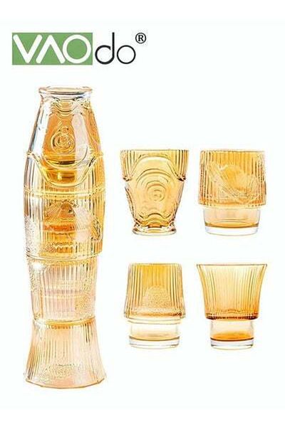 VAODO 4PCS Glass Water Cup Set Drinking Glass Stackable Design Lead-free Teacup Suitable