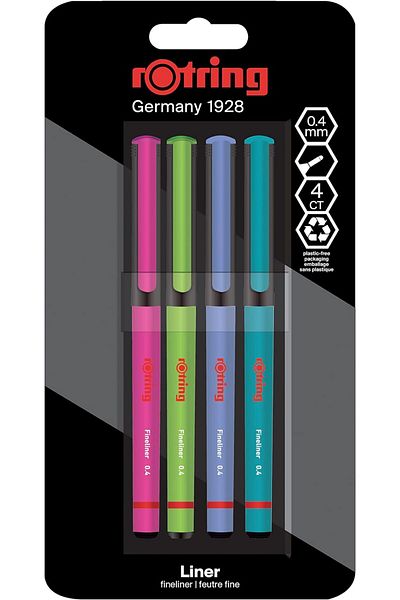Mena Rise Şirinshop Fineliner, Fine Felt Tip Pen 0.4 Mm, Pack of 4, Vibrant Colors 1108107