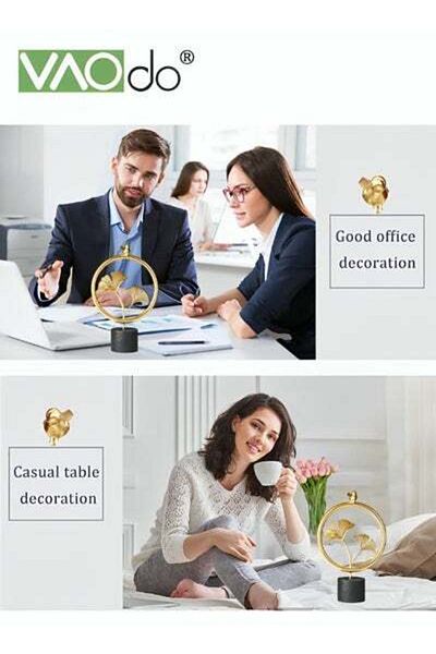 VAODO Ginkgo Leaf Ornament Light Luxury Creative Desktop Ornament Metal Craftsmanship Suitable