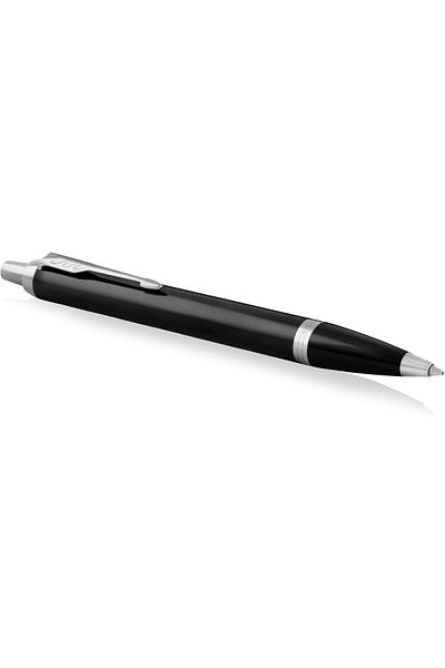 Mena Rise Diyar-Ifırsatshop Im Lacquer Black Chrome Design Ballpoint Pen, Medium Thickness Nib, Blue Mür