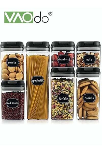 VAODO 7PCS Airtight Food Storage Container Set BPA Free Clear Plastic Kitchen