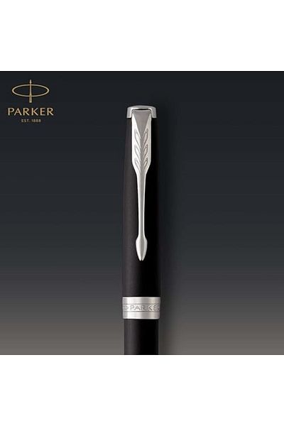 Mena Rise Şirinshop Sonnet Rollerball Pen, Matte Black Paint, Palladium Decoration, Medium Nib, Black Ink,