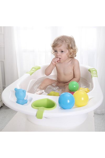Little Mom Cadita bebelusi Little Mom Angel Green cu reductor detasabil ergonomic cu fixare in ventuze inclus,