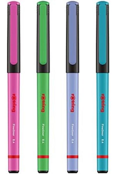 Mena Rise Şirinshop Fineliner, Fine Felt Tip Pen 0.4 Mm, Pack of 4, Vibrant Colors 1108107