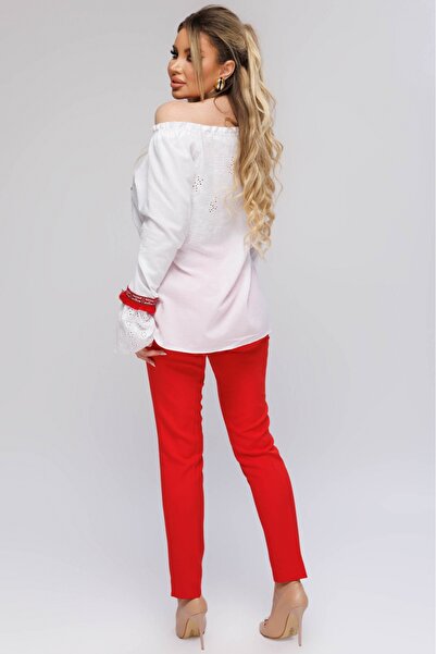 Atmosphere Fashion Red tapered pants