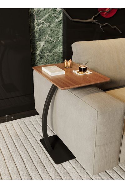 sharpdo 2-Pack Wrought Iron Removable Solid Wood Metal Side Table 48*33*65CM