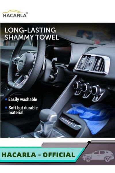 MOTIM 3 Pcs Synthetic Chamois Water Absorbent Reusable Car Cleaning Towel (65 X 42cm) Color Random