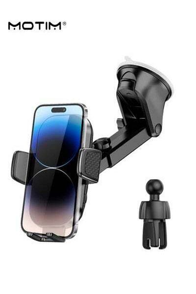 MOTIM 2 In 1 Car Mount For Dashboard/Windshield/Air Vent, Support 15W Fast Charge Car Phone Holder