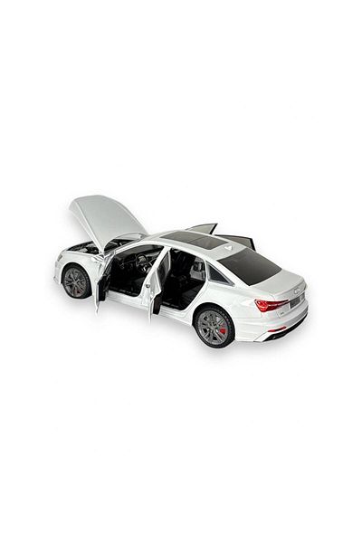 BaoBao Audi A6L 1:18 model car, white, detailed metal model, movable doors and hood