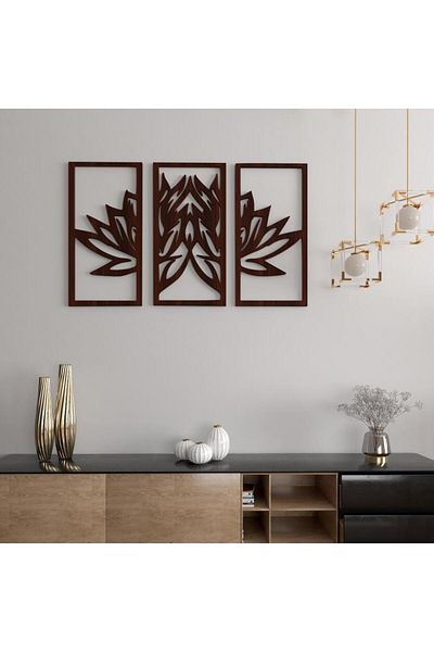 4gdran Wooden decorative sculpture with a rose design
