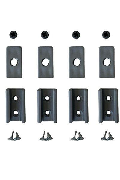 Kidmex Plise Perde Gri Vidalı Montaj Aparatı ve İp Kilidi (4 Adet)