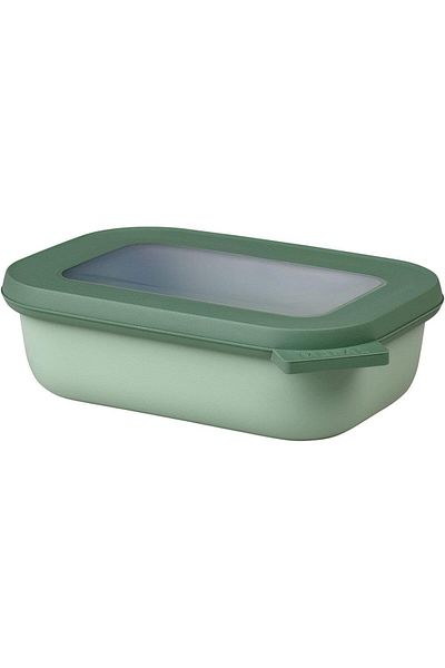 Mena Rise Şirinshop - Multi Bowl Cirqula Rectangular - Storage Container with Lid - Air Pass for Refrigerator