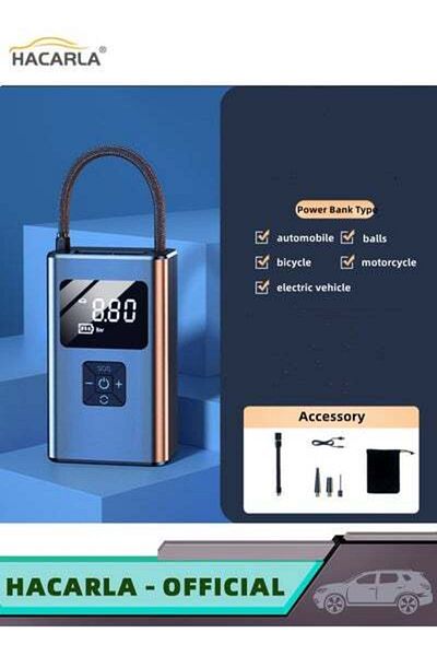 MOTIM Air Compressor Tire Inflator Bendable Air Tube 150 PSI Battery Cordless Rechargeable Power Bank