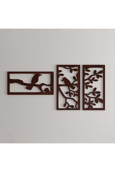 4gdran Wooden decorative sculpture with a bird tree design