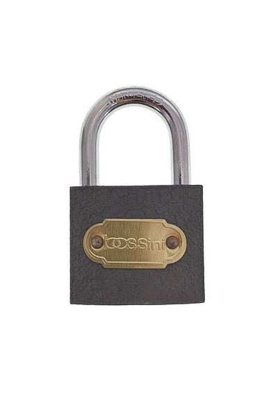 OEM Bossini 11409 padlock, 3 keys included, automatic closing by pressing, black color