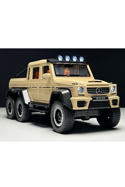 BaoBao Mercedes G63 AMG 6x6 beige model car, 1:20 scale metal model, detailed off-road BAOBAO