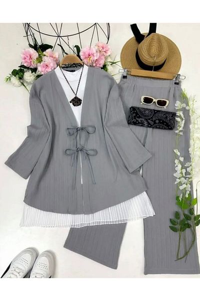 modasindoma Women's Linen Lace-Up Double Set