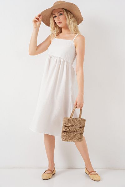 Bigdart Women's Strap Ayrobin Dress 2565 - White