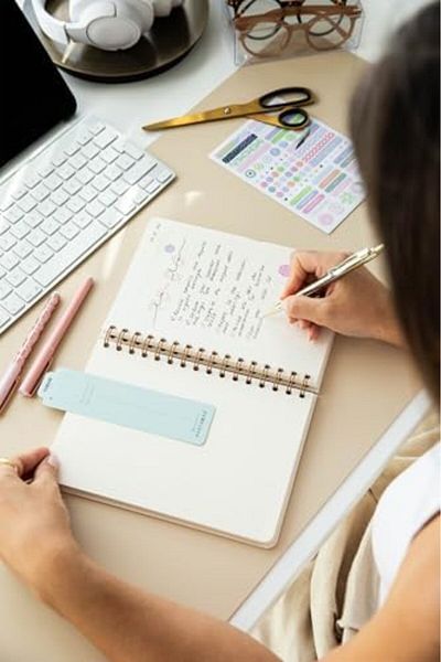 Mena Rise Diyar-Ifırsatshop A5 Spiral Hard Cover Linen Checkered Undated Notepad Green 1017157