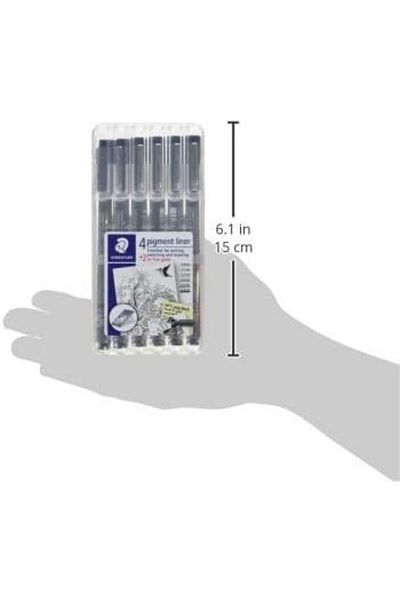 Mena Rise Şirinshop 308 Sb6P Pigment Liner Black Set of 6 0.05 0.1 0.2 0.3 0.5 0.8 mm 1108107
