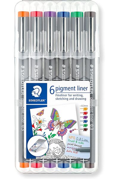 Mena Rise Şirinshop 30803Ssb6 Pigment Liner Mixed Color 0.3 mm Set of 6 1108107