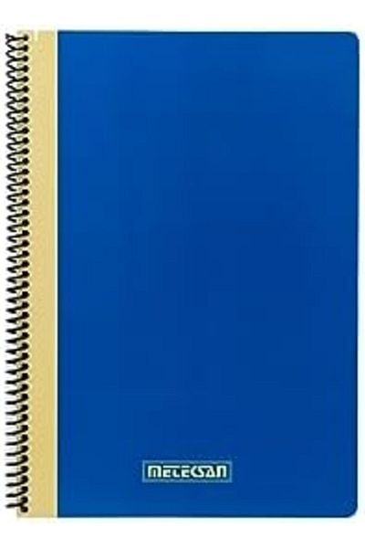 Mena Rise Diyar-Ifırsatshop Pruva Office Series, A4 120 Sheets Checkered Cardboard Cover Pet Spiral Notebook, Blue