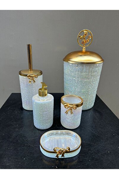 Genel Markalar Lüx Beyaz Yuvarlak Cam Banyo Set