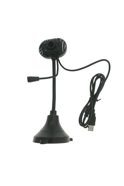 OEM USB Webcam, with desk stand, microphone, flexible arm, nightvision, 480p, black