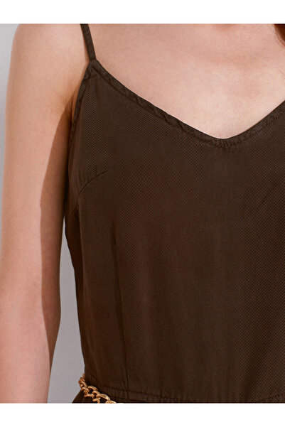 Dilvin 72024 Piece Dye Lyocell Denim Jumpsuit-Brown