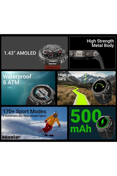 BOOSTER REVIEW Booster Military – Ceas Smartwatch Rezistent, GPS, Fitness și Sport Outdoor
