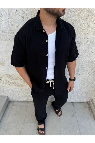 laqa Muslin Shirt Baggy Set