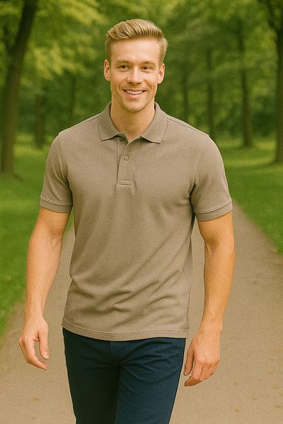 Duss Men's Pocketless Polo Neck T-Shirt
