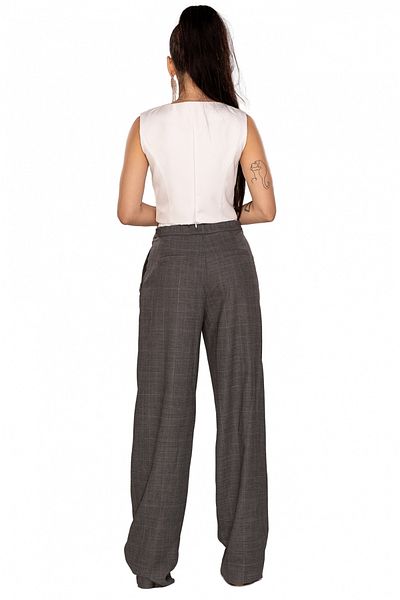 Atmosphere Fashion Grey straight trousers with drawstring