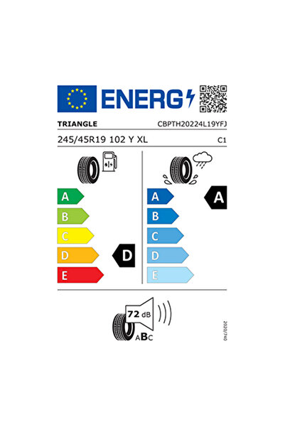 TRIANGLE 245/45 R19 102Y XL Triangle EffeXSport TH202 Yazlık Lastik 2024 Üretim (1 ADET)