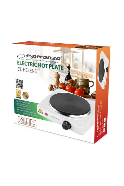 ESPERANZA Electric hob, Esperanza, EKH003W, 1000W, 5 temperature levels, White/Black