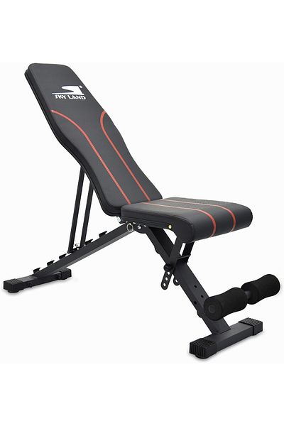 Skyland SKY LAND Fitness Weight Bench, Adjustable Workout Bench Foldable Strength Training Bench for Home Gy