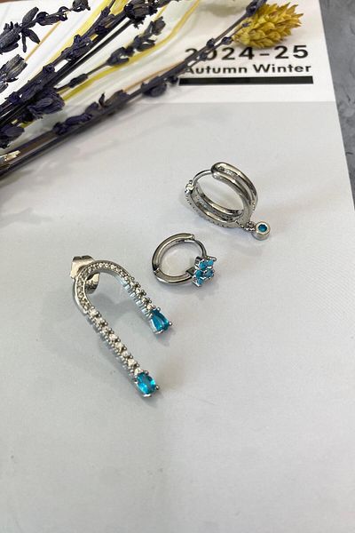 İthal 1538 Imported Triple Earring