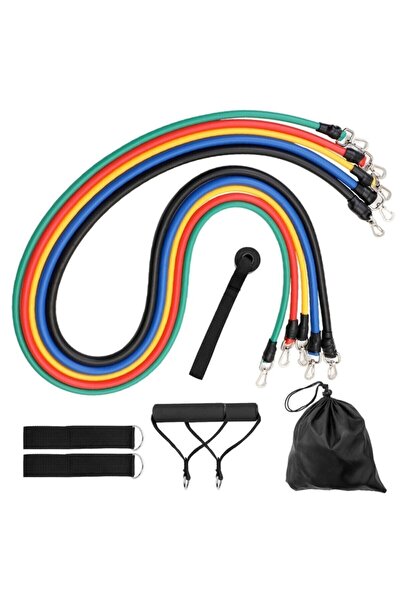 OULITE Set de benzi de rezistență din latex din 11 bucăți – Set de cauciuc pentru exerciții și fitness CKS-124
