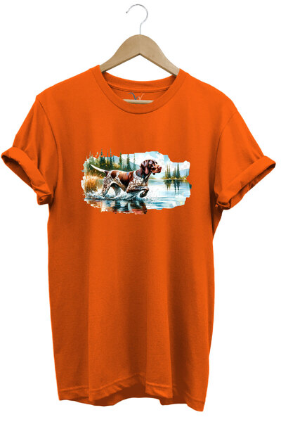 WİDİ Tricou cu potrivire normală din bumbac 100% imprimat pentru câine de vân...