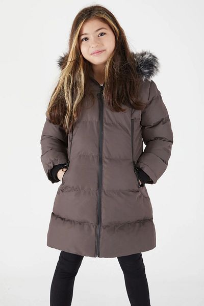 YARENKİDS Girl's Inflatable Coat Furry Black Detachable Hood Zippered