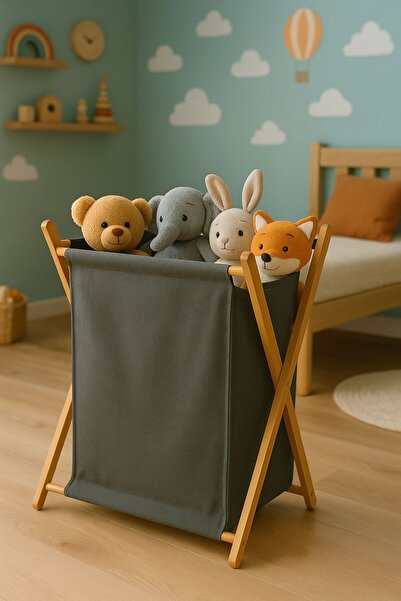 ENYAZA(2024) Bambu Katlanabilir Çamaşır Sepeti,Kirli Sepeti,Oyuncak Sepeti Ço...