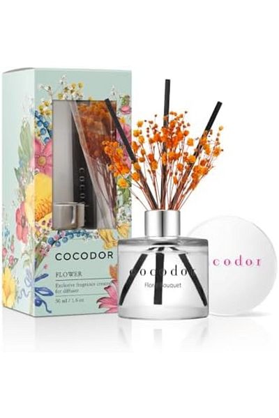 cocod'or Mini Flower Reed Diffuser / Floral Bouquet / Fragrance Decor for Cars Cubicles, Small Rooms