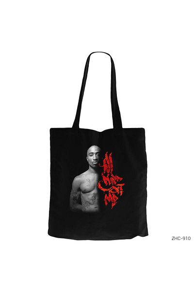 Z zepplin Tupac All Eyes on Me Black Zippered Cloth Bag Gabardine