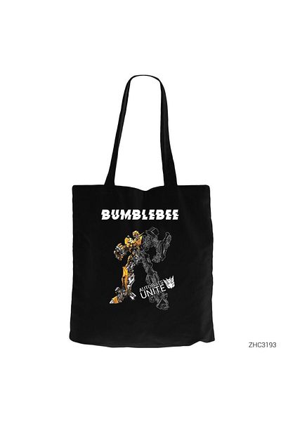Z zepplin Geantă din pânză neagră cu fermoar Bumble Bee Gabardine