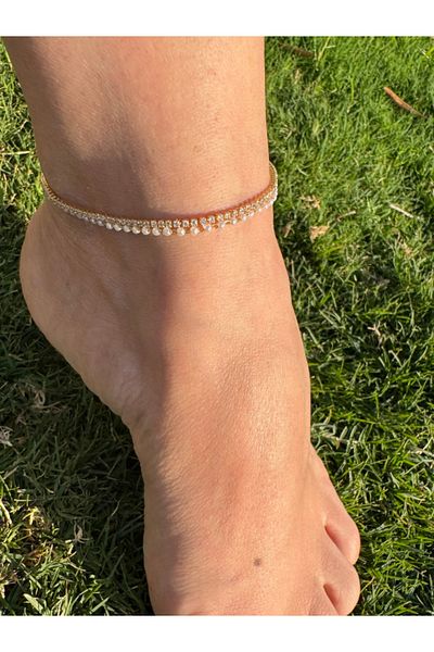 bijuxbymrv Waterway Pearl Row Anklet Gold Color