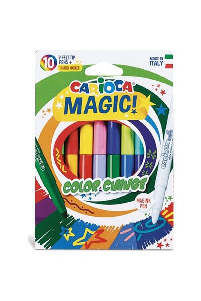 MBB ETİCARET Carioca Color Changing Magic Felt Crayons (9 Colors + 1 Color Changing White Crayons)