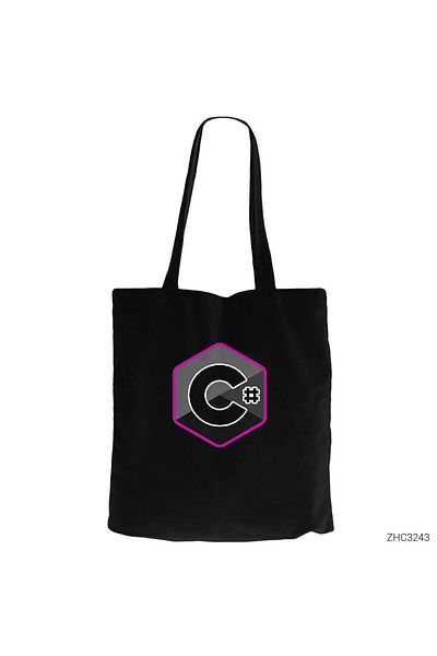 Z zepplin C Sharp Black Zippered Cloth Bag Gabardine