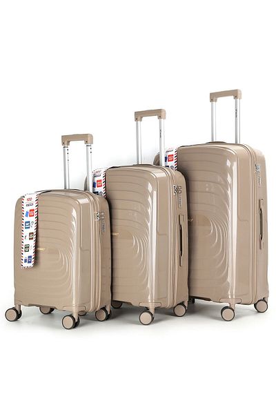 Falcon 3pc PP Luggage Set 20" 24" 28" – Hard Shell, 360° Spinner Wheels, Lightweight & Durable