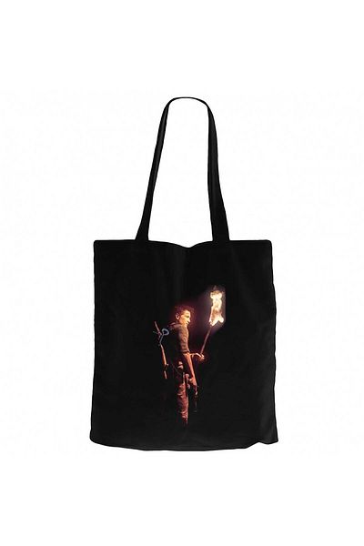 Z zepplin Uncharted 4 Nathan Drake Torch Geantă neagră din pânză cu fermoar Gabardine